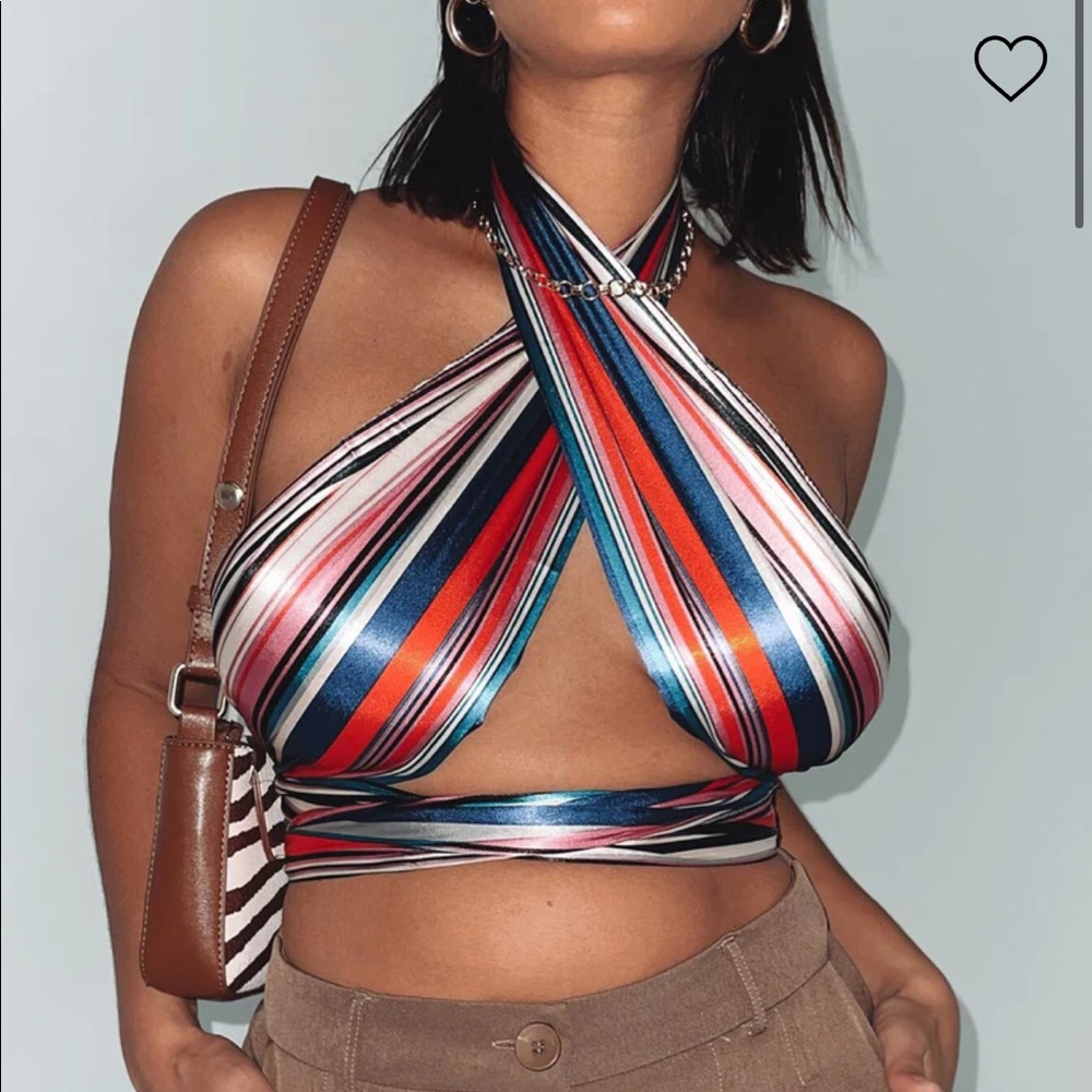 Satin wrap top